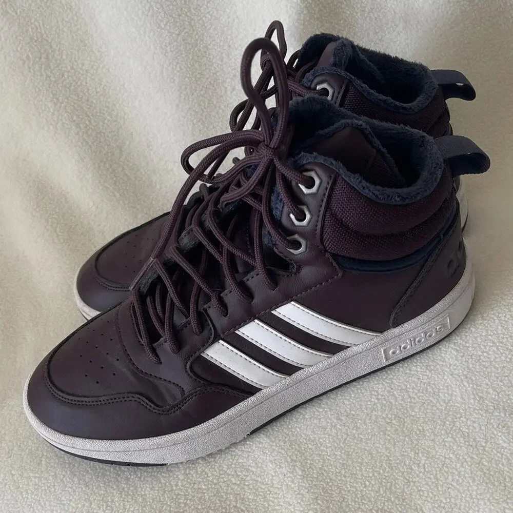 Adidas Men's Burgundy High-Top Sneakers